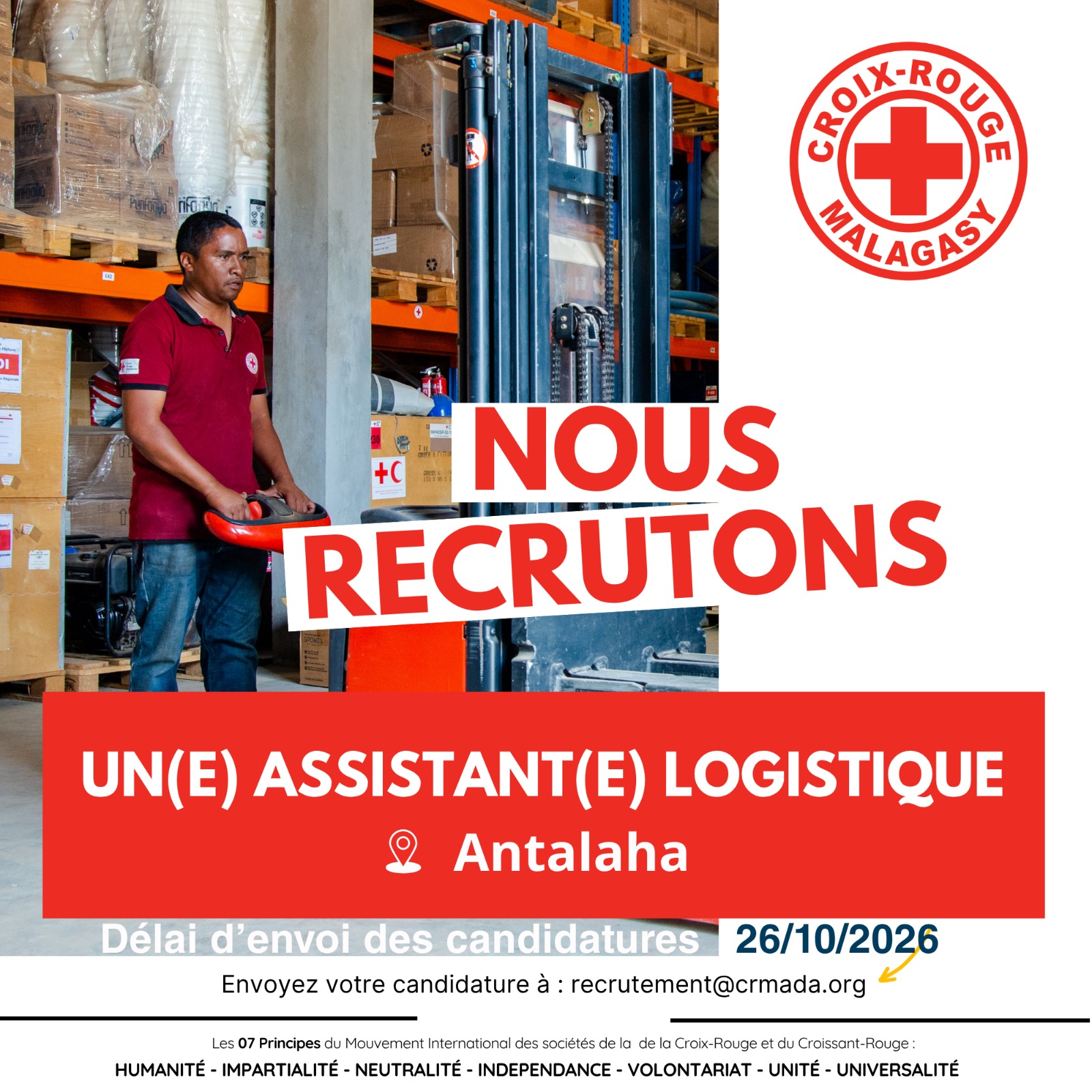 AVIS DE RECRUTEMENT « ASSISTANT(E) LOGISTIQUE »